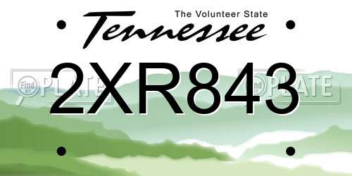 2XR843 Tennessee License Plate