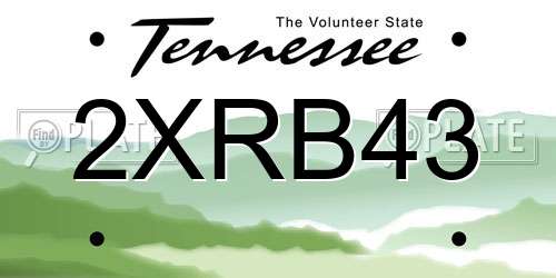 2XRB43 Tennessee License Plate