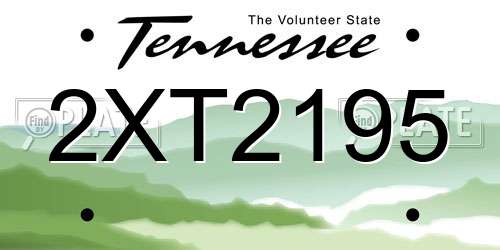 2XT2195 Tennessee License Plate