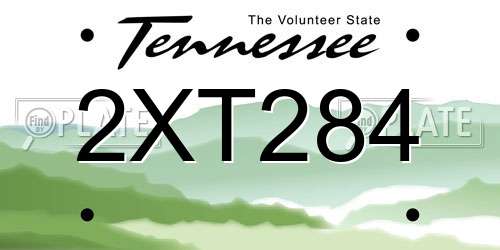 2XT284 Tennessee License Plate