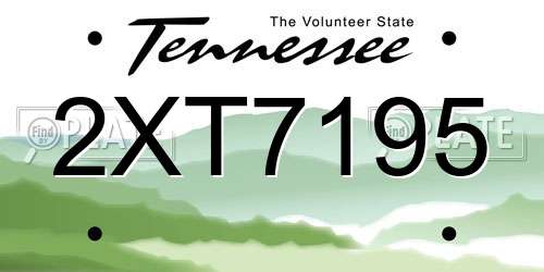 2XT7195 Tennessee License Plate