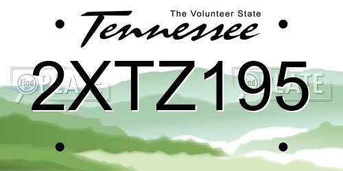2XTZ195 Tennessee License Plate