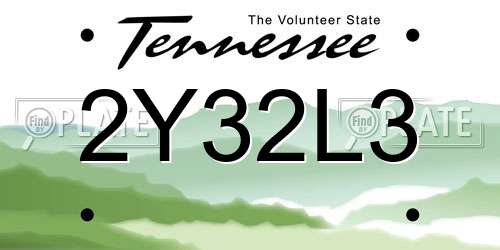 2Y32L3 Tennessee License Plate