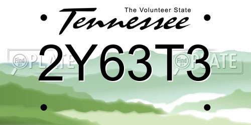 2Y63T3 Tennessee License Plate