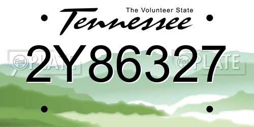 2Y86327 Tennessee License Plate