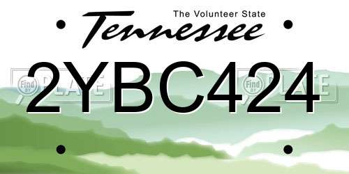 2YBC424 Tennessee License Plate
