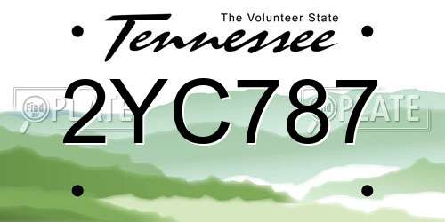 2YC787 Tennessee License Plate