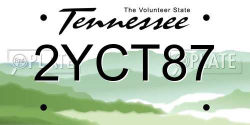 2YCT87 Tennessee License Plate