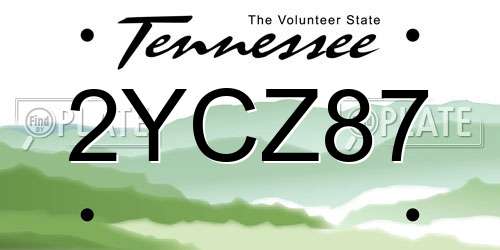 2YCZ87 Tennessee License Plate