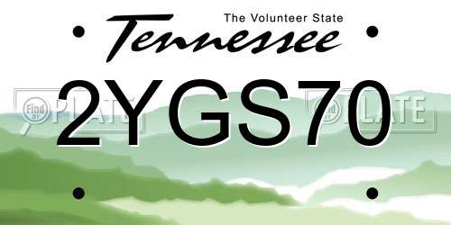 2YGS70 Tennessee License Plate