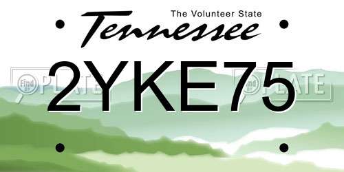 2YKE75 Tennessee License Plate