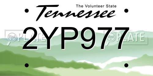 2YP977 Tennessee License Plate