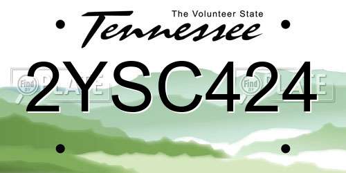 2YSC424 Tennessee License Plate