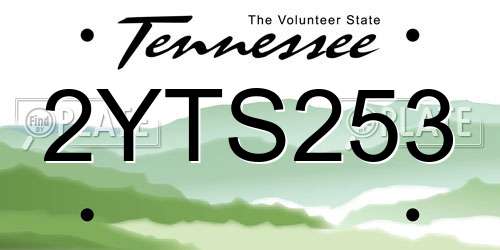 2YTS253 Tennessee License Plate