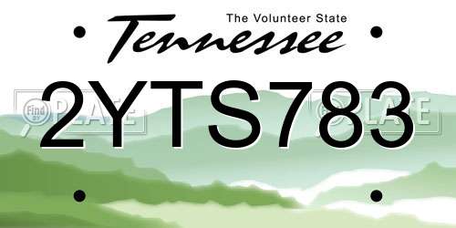 2YTS783 Tennessee License Plate
