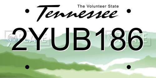 2YUB186 Tennessee License Plate