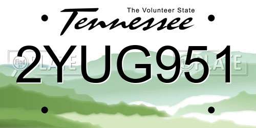 2YUG951 Tennessee License Plate