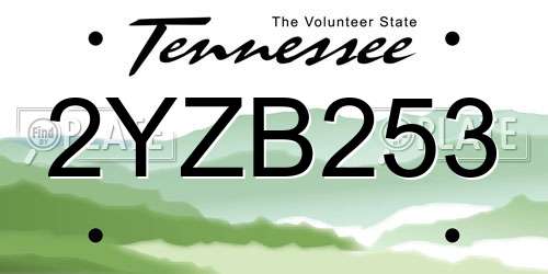 2YZB253 Tennessee License Plate