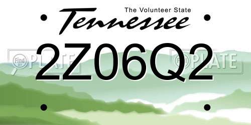 2Z06Q2 Tennessee License Plate