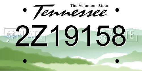 2Z19158 Tennessee License Plate