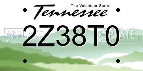 2Z38T0 Tennessee License Plate