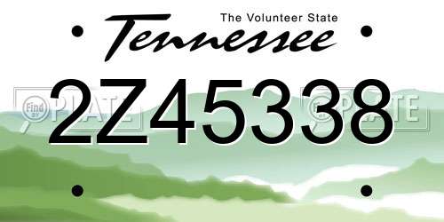 2Z45338 Tennessee License Plate