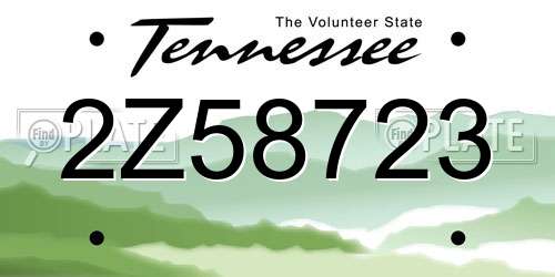 2Z58723 Tennessee License Plate