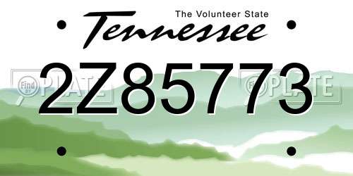2Z85773 Tennessee License Plate