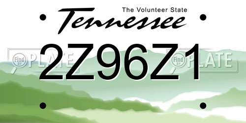 2Z96Z1 Tennessee License Plate