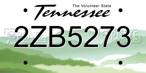 2ZB5273 Tennessee License Plate