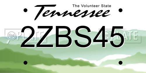 2ZBS45 Tennessee License Plate