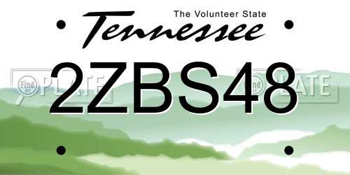 2ZBS48 Tennessee License Plate