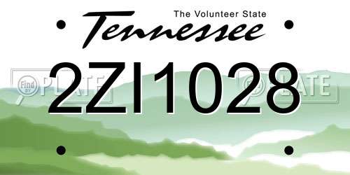 2ZI1028 Tennessee License Plate