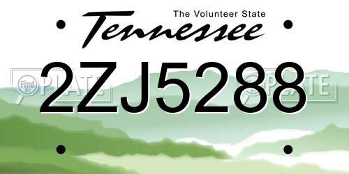 2ZJ5288 Tennessee License Plate