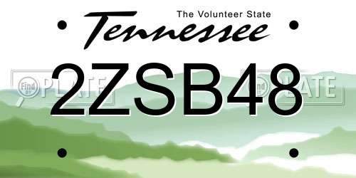 2ZSB48 Tennessee License Plate