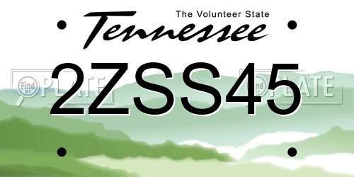 2ZSS45 Tennessee License Plate