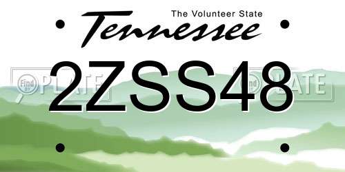 2ZSS48 Tennessee License Plate