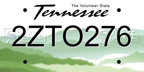 2ZTO276 Tennessee License Plate