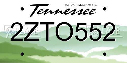2ZTO552 Tennessee License Plate