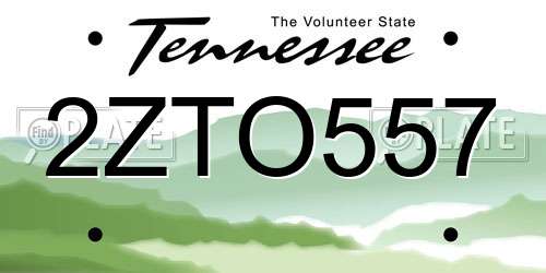 2ZTO557 Tennessee License Plate