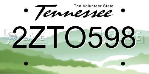 2ZTO598 Tennessee License Plate