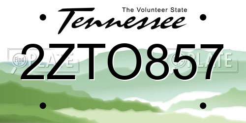 2ZTO857 Tennessee License Plate