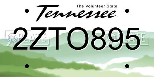 2ZTO895 Tennessee License Plate