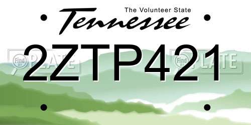 2ZTP421 Tennessee License Plate