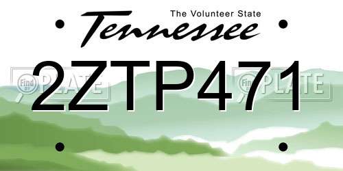 2ZTP471 Tennessee License Plate