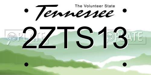 2ZTS13 Tennessee License Plate