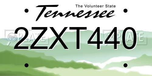 2ZXT440 Tennessee License Plate