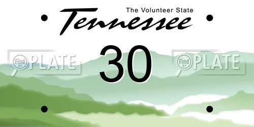 30 Tennessee License Plate