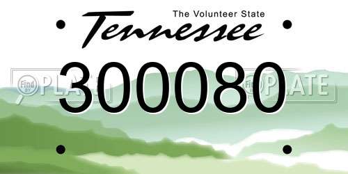 300080 Tennessee License Plate