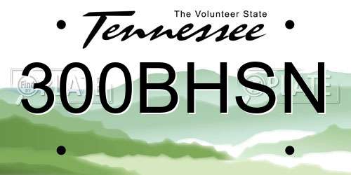 300BHSN Tennessee License Plate